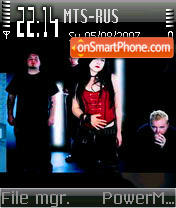 Capture d'écran Evanescence 02 thème