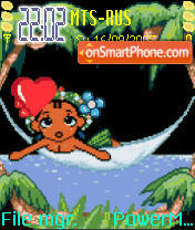 Скриншот темы Hawaian Girl Animated