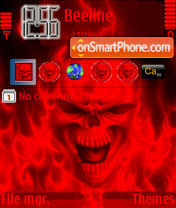 Skull Red tema screenshot