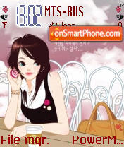 Girl On D Phone theme screenshot