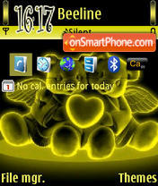 Neon Gold Love tema screenshot