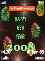 Happy New Year 2008 es el tema de pantalla