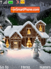 Animated Snow and Snowman theme screenshot