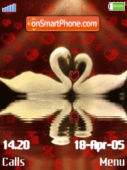 Animated Love Swan tema screenshot