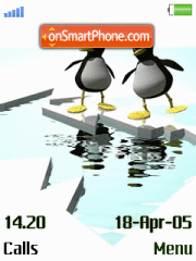 Скриншот темы Animated Penguins