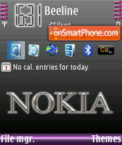 Nokia N73 Purple es el tema de pantalla