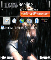 Скриншот темы Rainy Girl QVGA