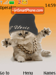 Скриншот темы Animated Hip-hop Cat