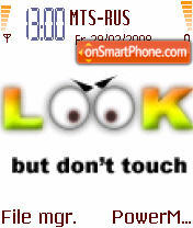 Скриншот темы Look But Don't Touch