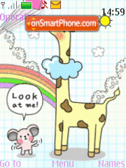 Animated Giraffe tema screenshot