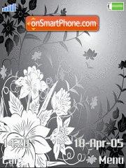 Greyscale Floral tema screenshot