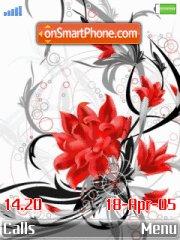 Abstract Red Flowers Theme-Screenshot