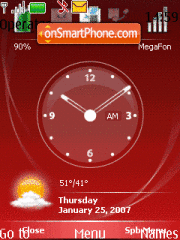 Animated Red Clock theme screenshot