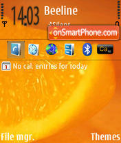 Capture d'écran Orange thème