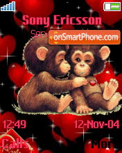 Monkey Love Animated tema screenshot