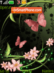 Скриншот темы Pink Green Animated