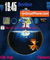 Скриншот темы Animated Fish in the Lamp