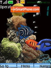 Скриншот темы Aquarium Clock Animated