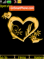 Gold heart Animated tema screenshot