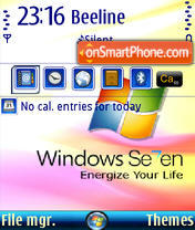 Capture d'écran Windows7 QVGA thème