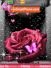 Скриншот темы Rose n Butterfly Animated