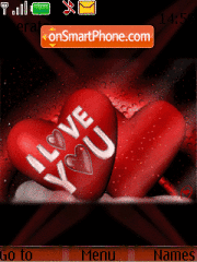 Скриншот темы Hearts Red Animated