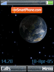 Earth Animated W580 tema screenshot