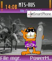 Скриншот темы Garfield Mobile Phone