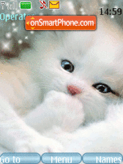 White Kitty Animated tema screenshot