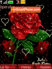 Red roses love animated tema screenshot