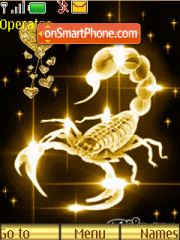 Gold skorpion animated tema screenshot