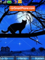 Скриншот темы Cat $ moon Animated
