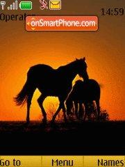 Sunset horses theme screenshot