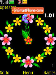 Flowers clock swf Theme-Screenshot