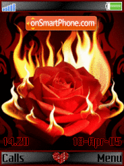 Fire Rose Animated tema screenshot