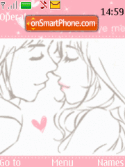 Animated Love Kiss 01 tema screenshot