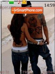 Tattoo Love Couple tema screenshot