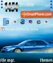 Blue Car theme screenshot