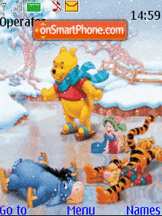 Xmas Pooh Animated theme screenshot