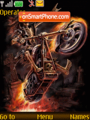 Skeleton biker Animated es el tema de pantalla