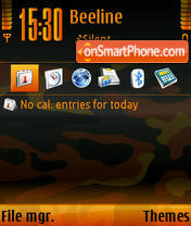 Скриншот темы Orange Camouflage