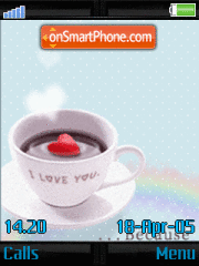 Скриншот темы Love Coffee Animated