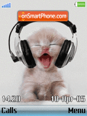 Cats Headphones Animated tema screenshot