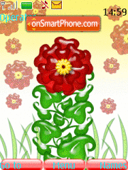 Red Gel Flower tema screenshot