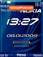 Capture d'écran SWF Nokia clock $ battery thème