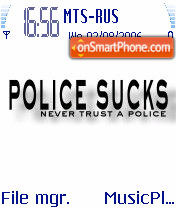 Police Sucks es el tema de pantalla
