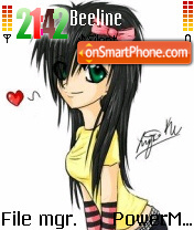 Emo girl Art theme screenshot