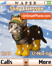 Animated Winter Cat tema screenshot