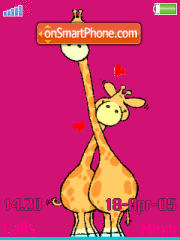 Скриншот темы Giraffe In Love