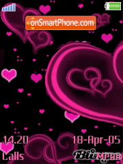 Pink Hearts tema screenshot
